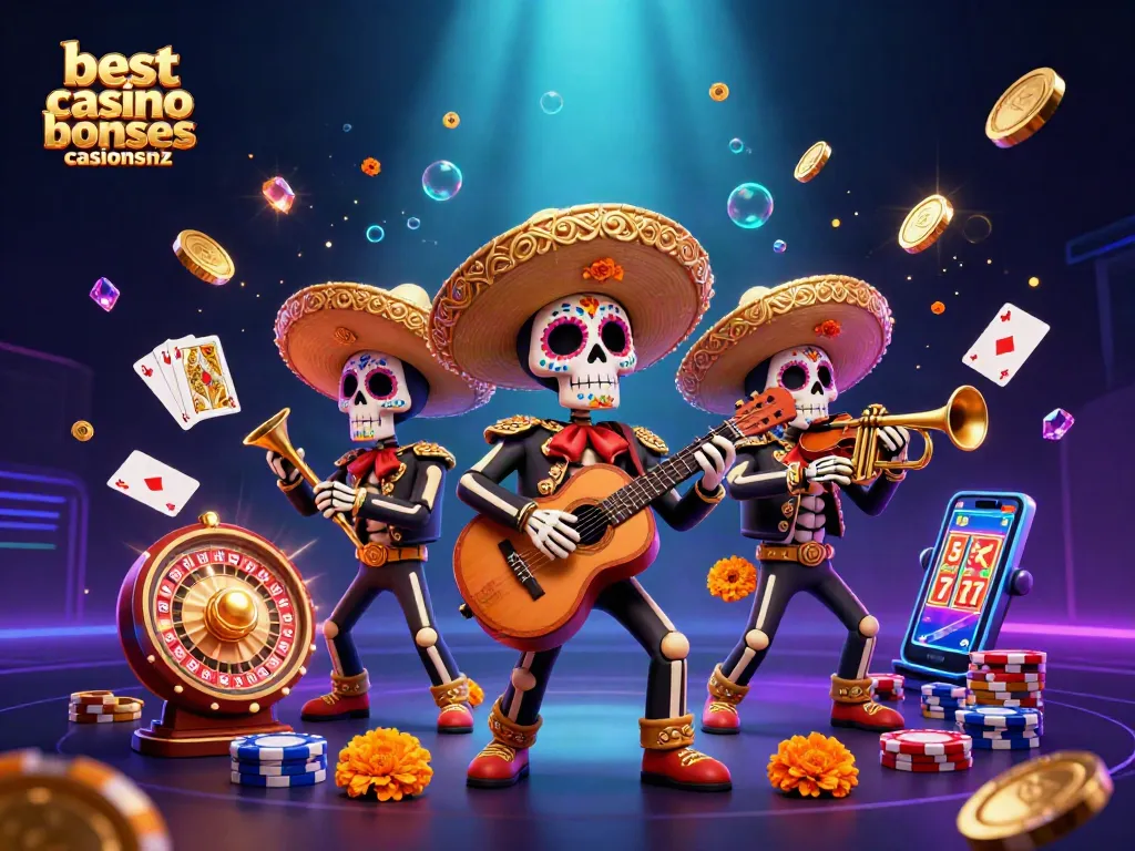 Experience the best casino bonuses casinosnz with this vibrant 3D mariachi casino scene.
