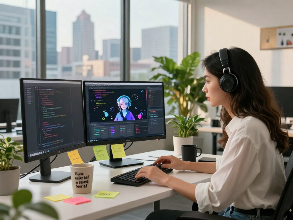 Engaging chat with sluts ai in a vibrant workspace, showcasing AI integration in daily tasks.